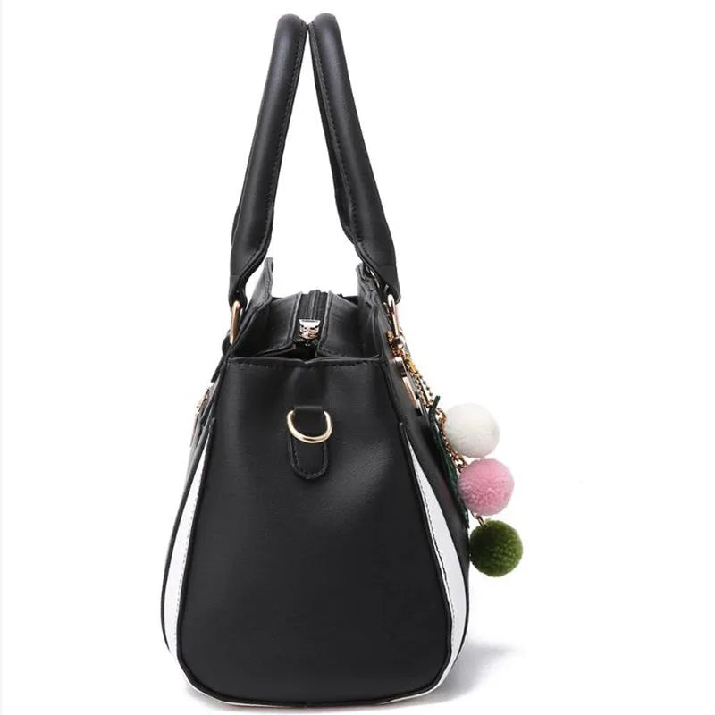 Large horizontal square PU shoulder bag for women with car suture design, zipper closure, and multiple internal pockets