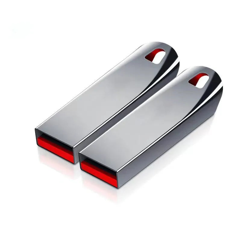 Metal USB flash drive with USB 2.0 interface, capacities from 8GB to 2TB, creative design, portable storage device.