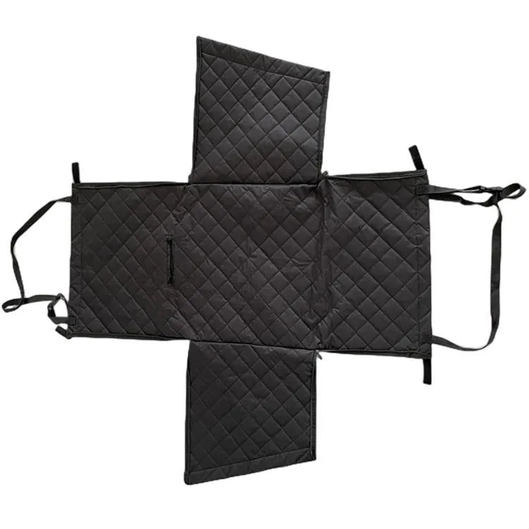 Black cloth anti-dirty car pet mat with rear basket design measuring 55x45x50cm for dog travel protection