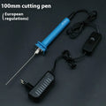 Blue plastic-handled electric heating cutter pen with a metal thermocutting blade.