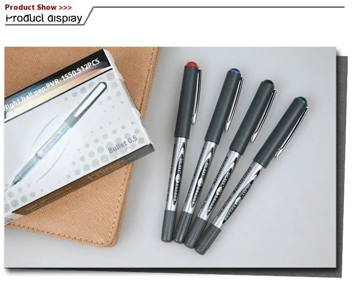 Water-based signature pen with 0.5mm fine point tip in blue ink