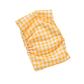 Reusable cartoon bone print dog diaper with fastener tape and elastic waistband, shown in blue bear pattern.