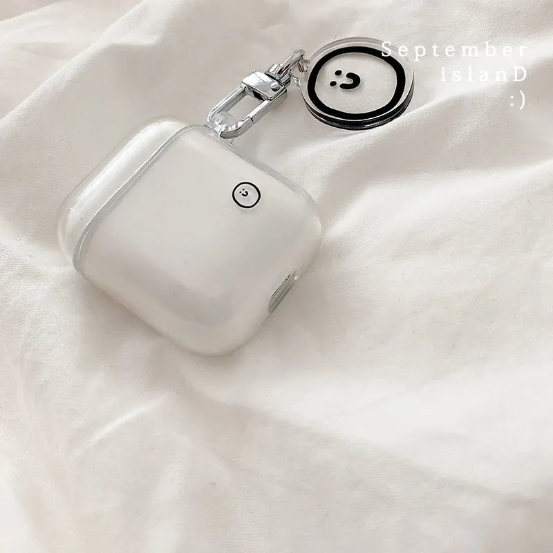 Transparent flexible TPU soft shell headphone cover for AirPods Pro and Airpods 1/2 in white colour