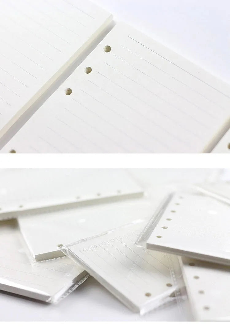 6-hole loose-leaf refill paper in A5, A6 and A7 sizes, 40 sheets of Daolin paper, blank dot square and lined options