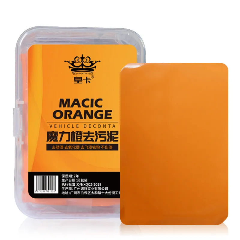 Orange volcanic mud clay bar 100g for car paint decontamination removing iron powder and overspray