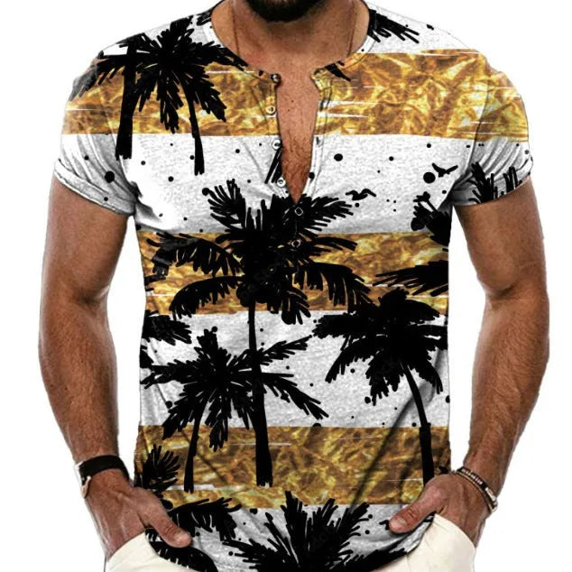 Men's short sleeve polo shirt with lapel button in polyester fabric for sports and casual summer wear