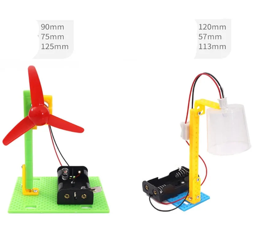 Plastic DIY building block set for science experiments and educational play, shown in 6, 9, or 12-piece options.