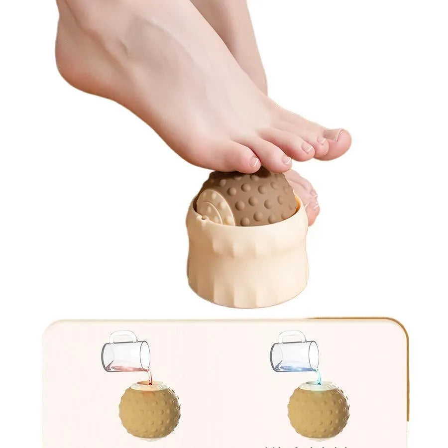Caramel mocha and green massage balls for hot cold compress therapy and muscle relaxation.