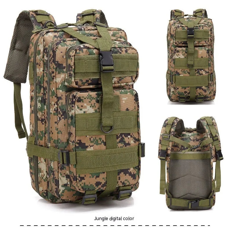 Large capacity off-road hiking backpack in tactical colour with air pillow shoulder straps