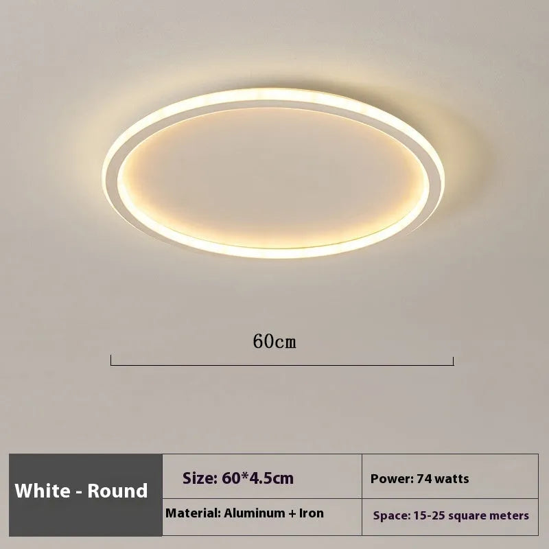 Modern minimalist LED ceiling lamp in gold finish with stepless dimming control