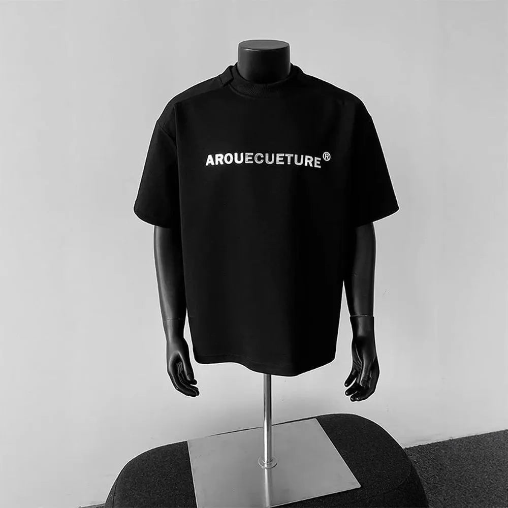 Men's pure cotton short sleeve t-shirt with letter print design in loose fit