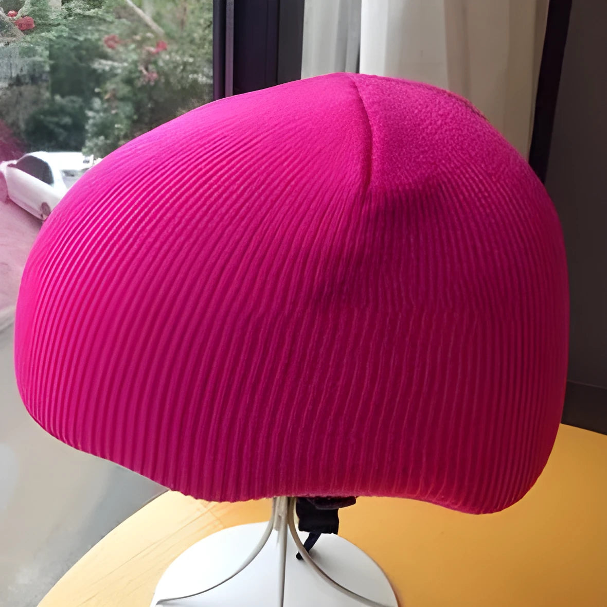 L size decorative helmet cover for snow sports in multiple colour options including fluorescent green and rose red.