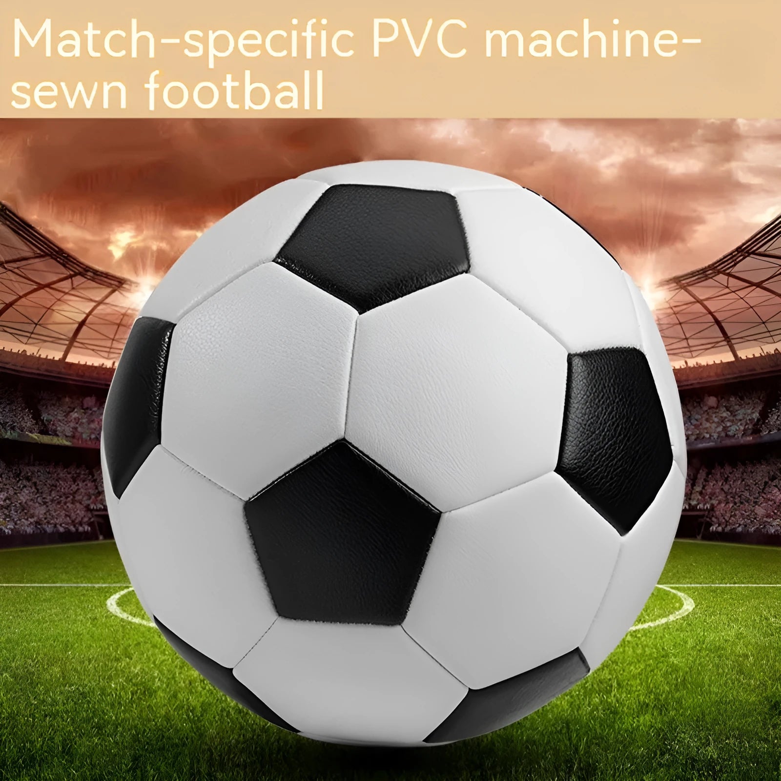 PVC training football in No 3, No 4, and No 5 sizes with machine-seam construction for youth football