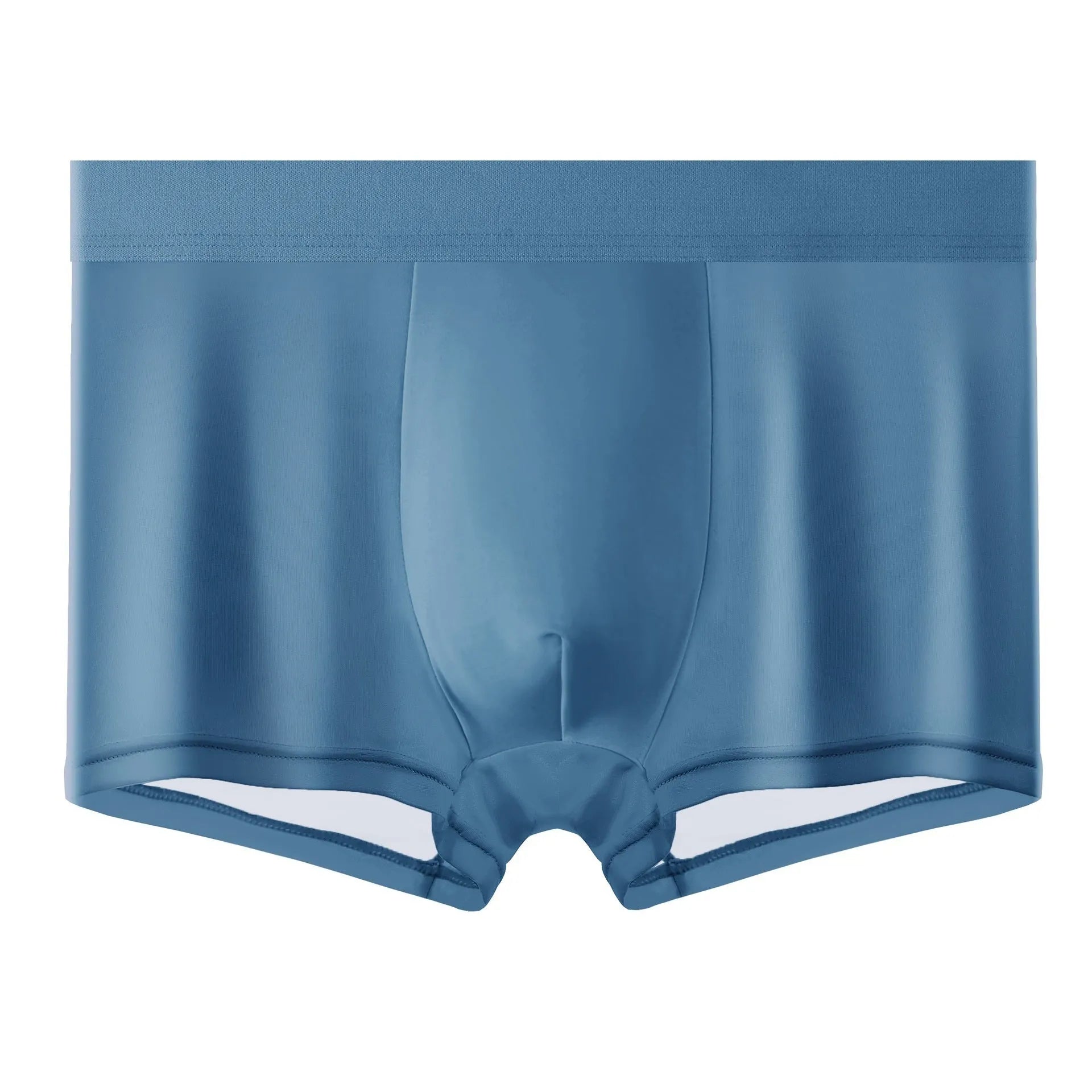 Men's flat-cut ice silk shorts in solid colour, plain weave fabric, size L to 4XL, front view