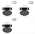 Eyebrow powder stamp kit with stencil in grey, brown, and light brown, 6g waterproof brow makeup