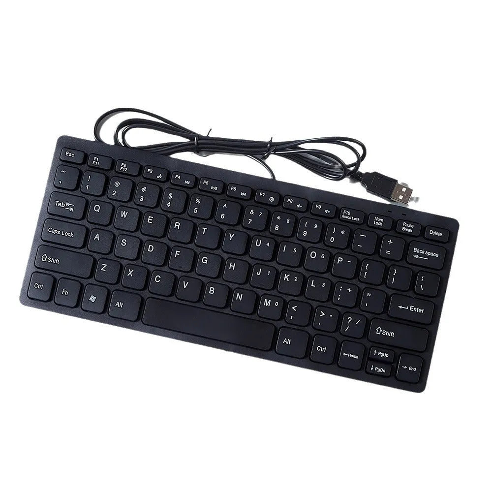 USB wired mini keyboard in four colours with compact 280mm width and noiseless keys