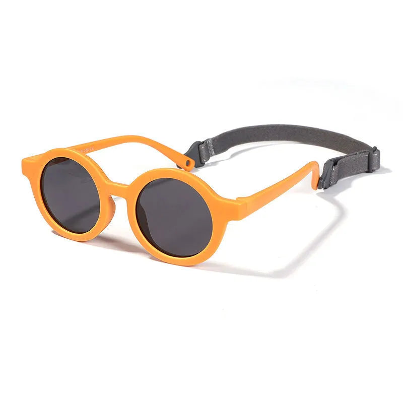 Children's round frame polarised sunglasses with UV400 protection for 0-3 year olds in various colours