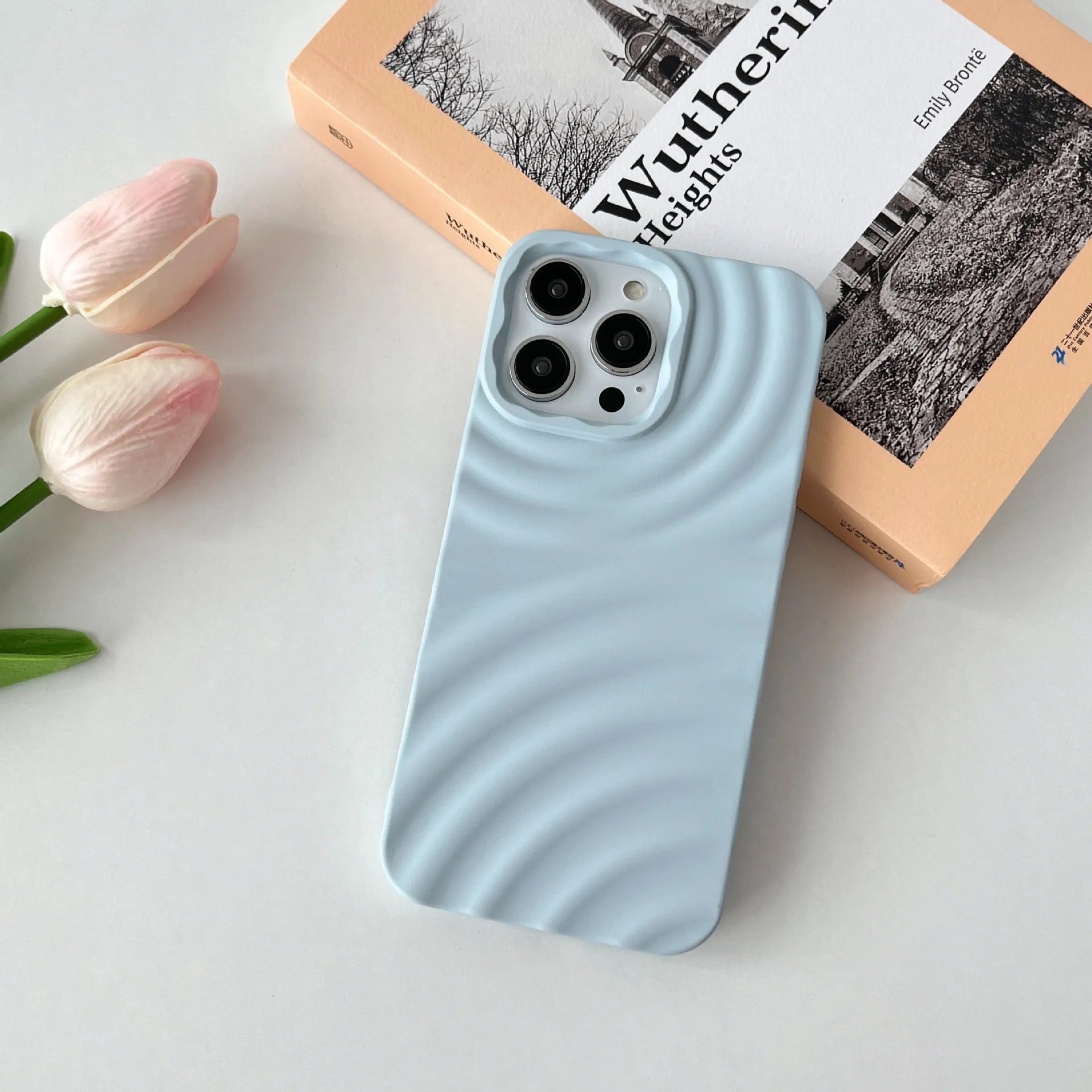 Creative water ripple TPU phone case for iPhone with anti-fingerprint finish in corrugated black