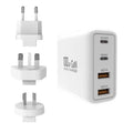 White 100W gallium nitride wall charger with Type-C and USB output, 20V5A max