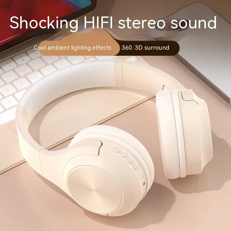 Creative wireless Bluetooth headset in Chalk Black colour with charging case on a table.