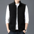 Polyester blend sleeveless waistcoat vest in black, brown, khaki or grey colours