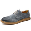 Men's black genuine leather low-top lace-up business shoes with a rubber sole.