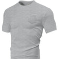 Men's loose casual short-sleeved T-shirt with pockets, large waffle fabric, grid pattern, available in seven colours and sizes S to XXXL