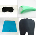 Silk eye mask with ice cube design in black, lightweight 20g sleep blindfold
