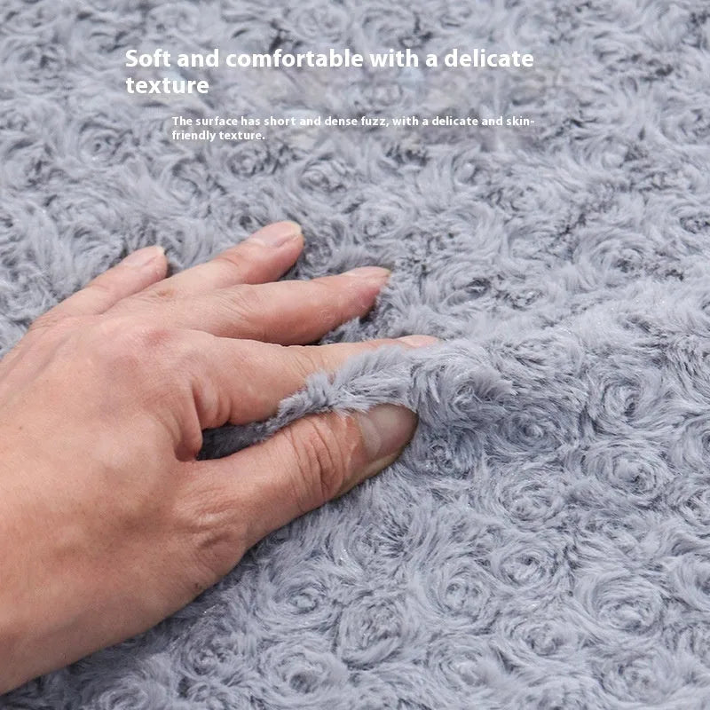 Light grey cloth dog kennel with a plush interior, shown in a home setting with a medium-sized dog.