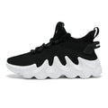 Men's casual lightweight breathable sock-like shoes low top round toe lace up in black white gray solid colour trainers size 39-48