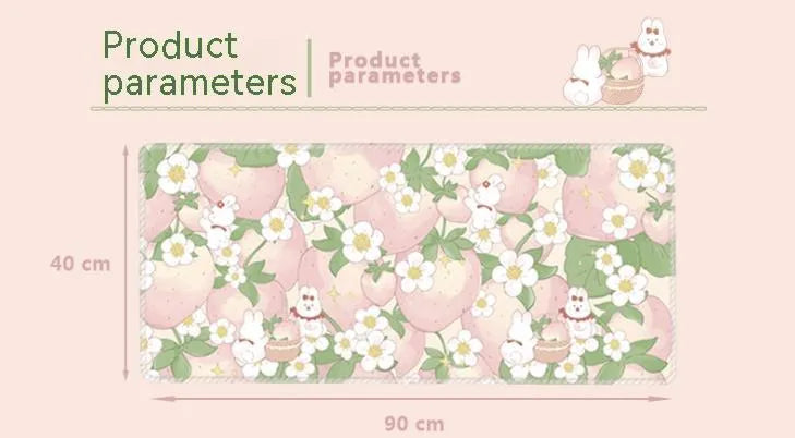 Floral pattern mouse pad with natural rubber non-slip base on office desk