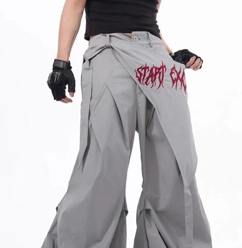 Boy wearing black wide-leg pants with Korean-inspired casual styling