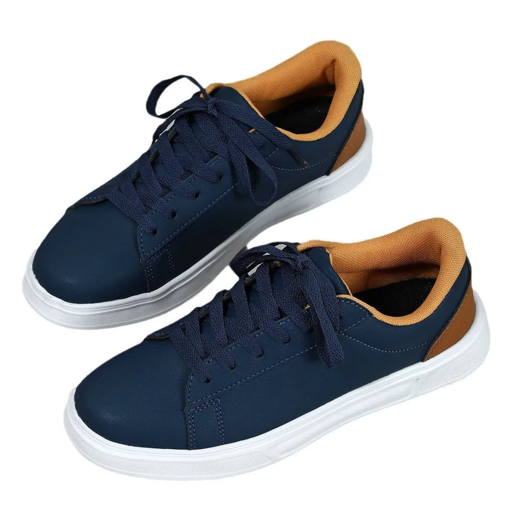 Women's platform skateboard sneaker in beige brown with cross strap and round toe design