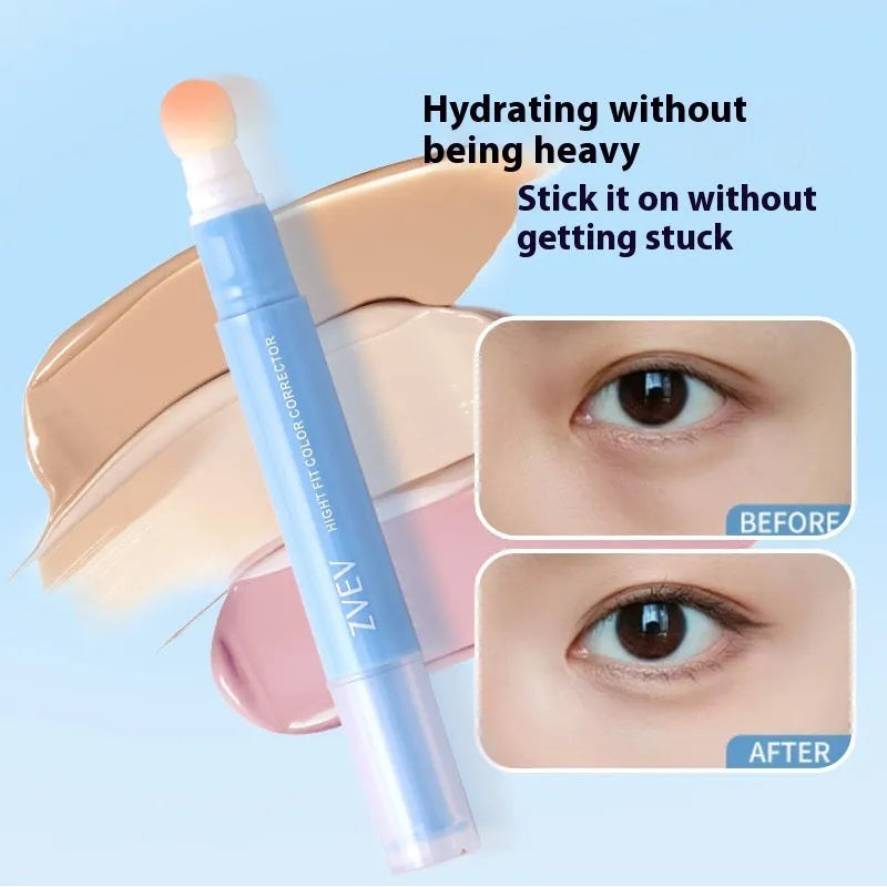 Clothing concealer cream with sponge brush applicator in three shades: brightening, pink flesh, and flesh colour