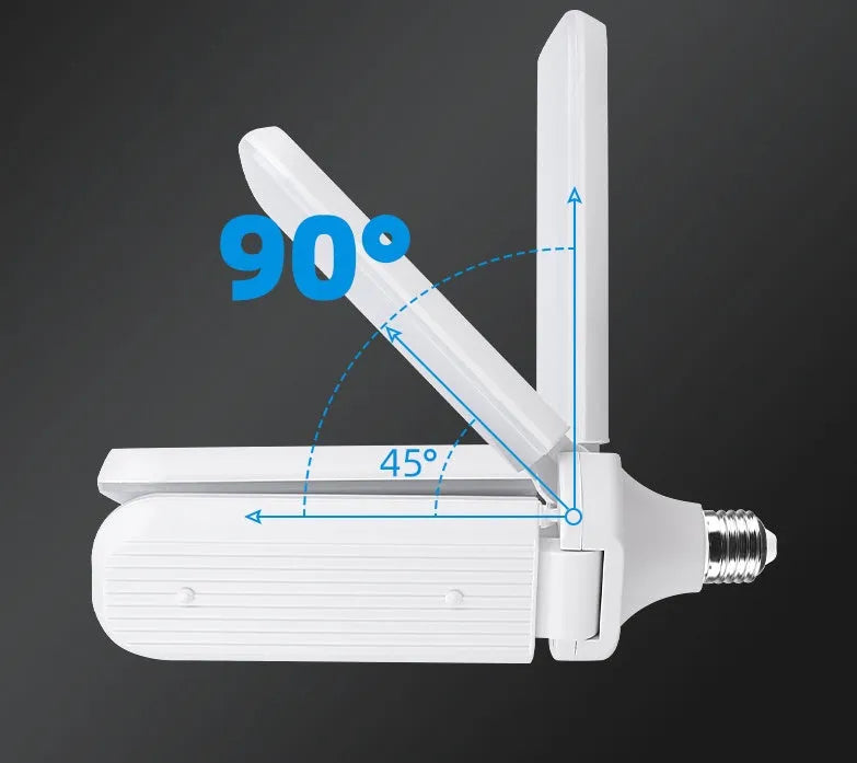 New LED foldable ceiling fan light with three white plastic blades and white light 6500K