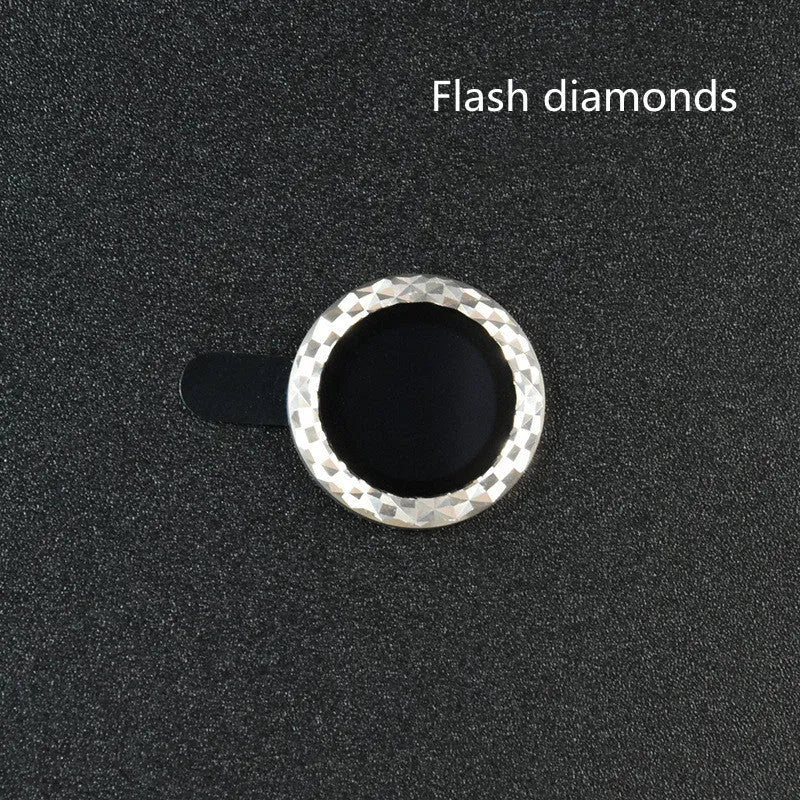 iPhone 12 camera lens protector with black aluminium alloy ring and clear tempered glass film installed.