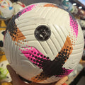 Size 5 PU football for outdoor sports in white, colourful, pink, or orange with adhesive stitching