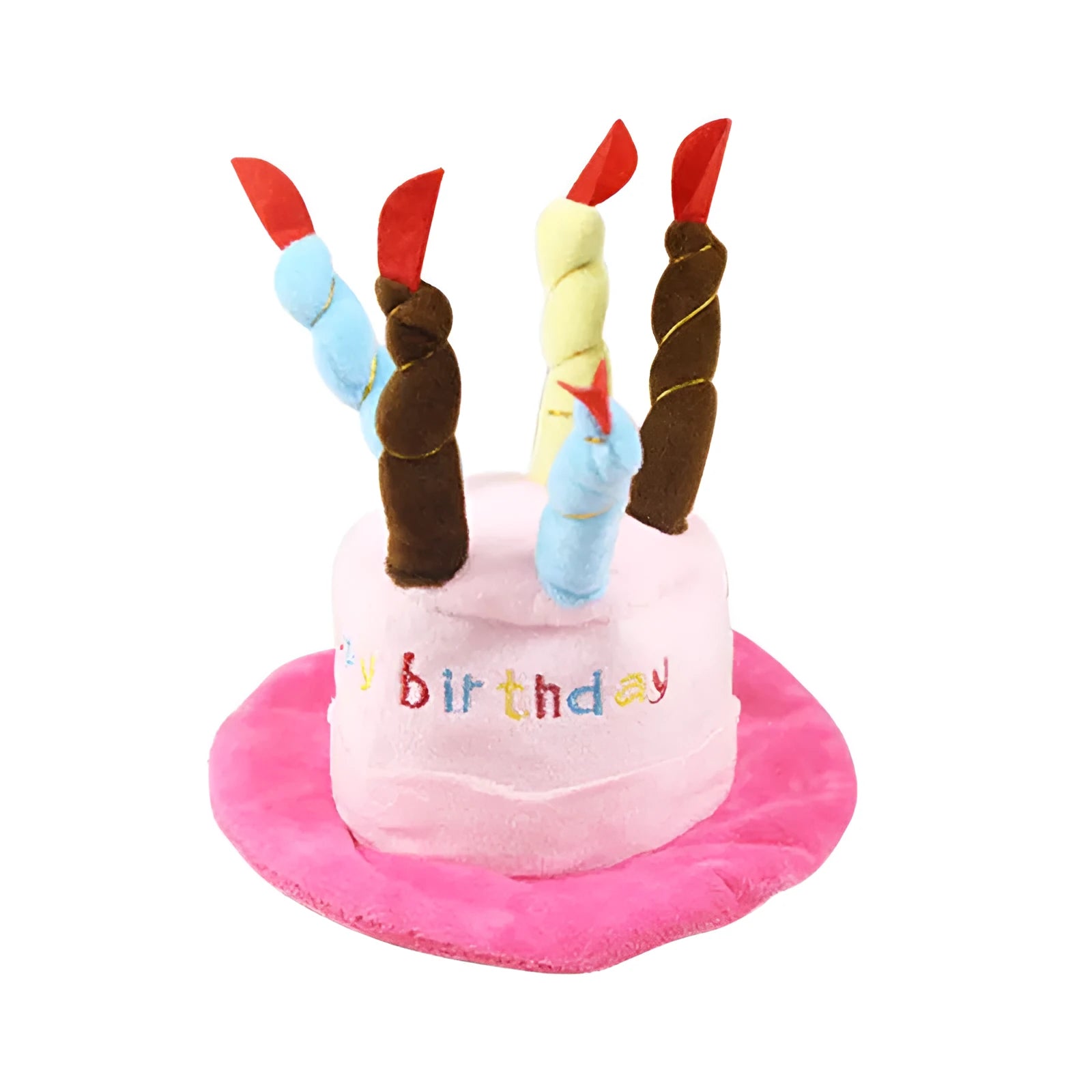 Blue and pink birthday hats for toy dogs with 21x15x6.5 cm dimensions