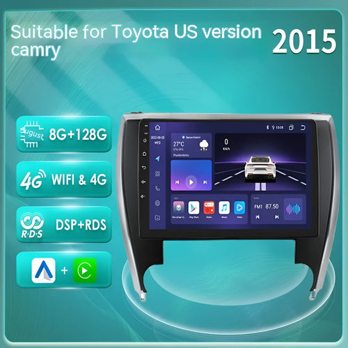 10-inch touchscreen car navigation head unit for 2015 Toyota Camry dashboard.