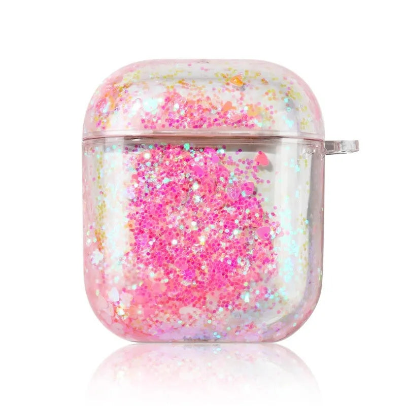 Quicksand earphone sleeve in blue colour with glitter effect for Apple AirPods Pro