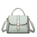 Black soft PU leather women's messenger bag with a single shoulder strap.