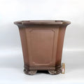Ceramic antique style redware flowerpot in purple sand finish, 40x40x40cm, for household plants