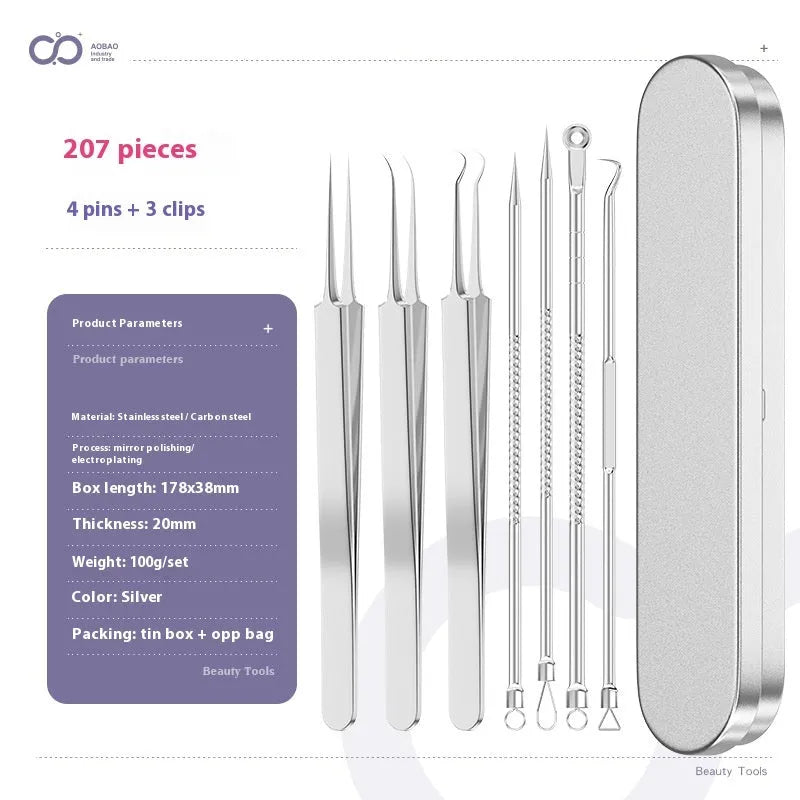 Four metal acne needles with ultra fine points, shown in assorted colours from a 33-option range.