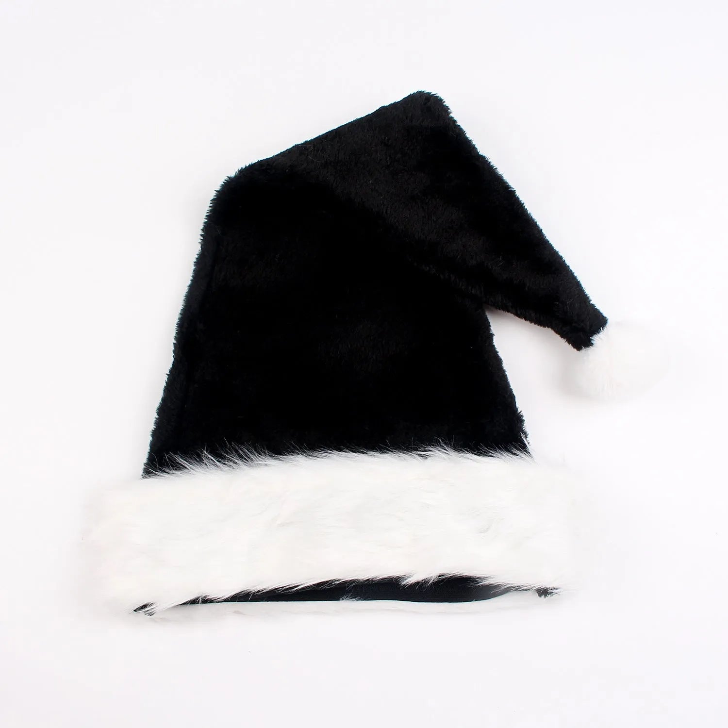 Polyester thickened plush Christmas hat in red and black, 56x30 cm, European classical style