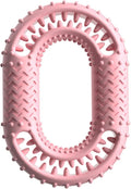 Blue O-ring shaped resistant dog chew toy for aggressive chewers on white background