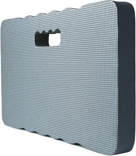 EVA foam garden kneeler cushion mat in blue, showing dimensions for kneeling comfort.