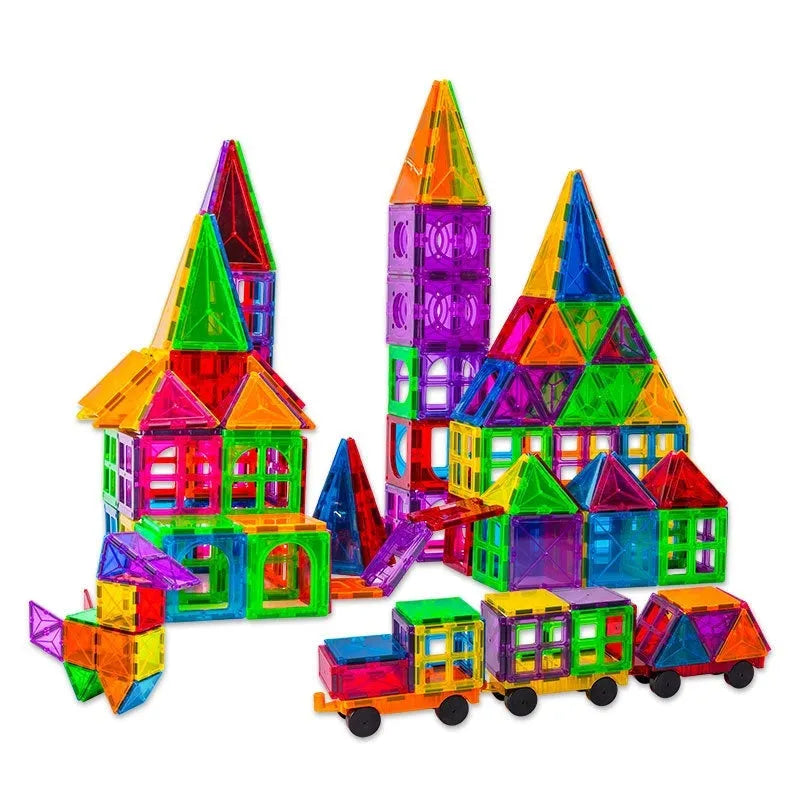 Educational plastic building blocks construction toy set with 100 or 120 pieces and storage box