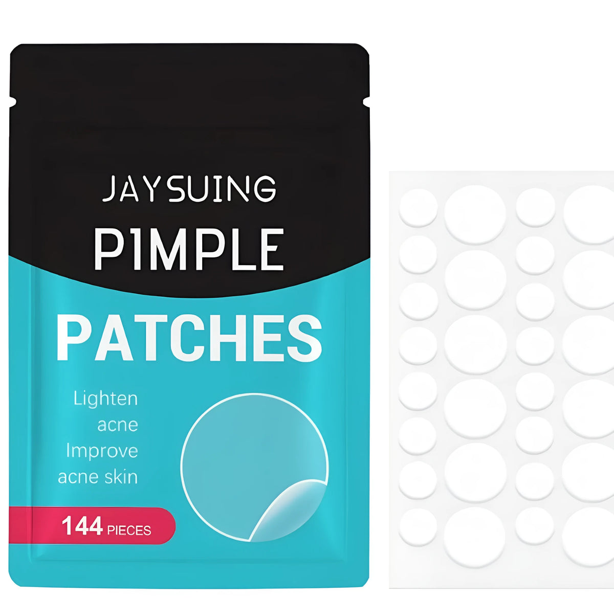 Tea tree oil facial acne patch pack with 144 pieces and salicylic acid formula
