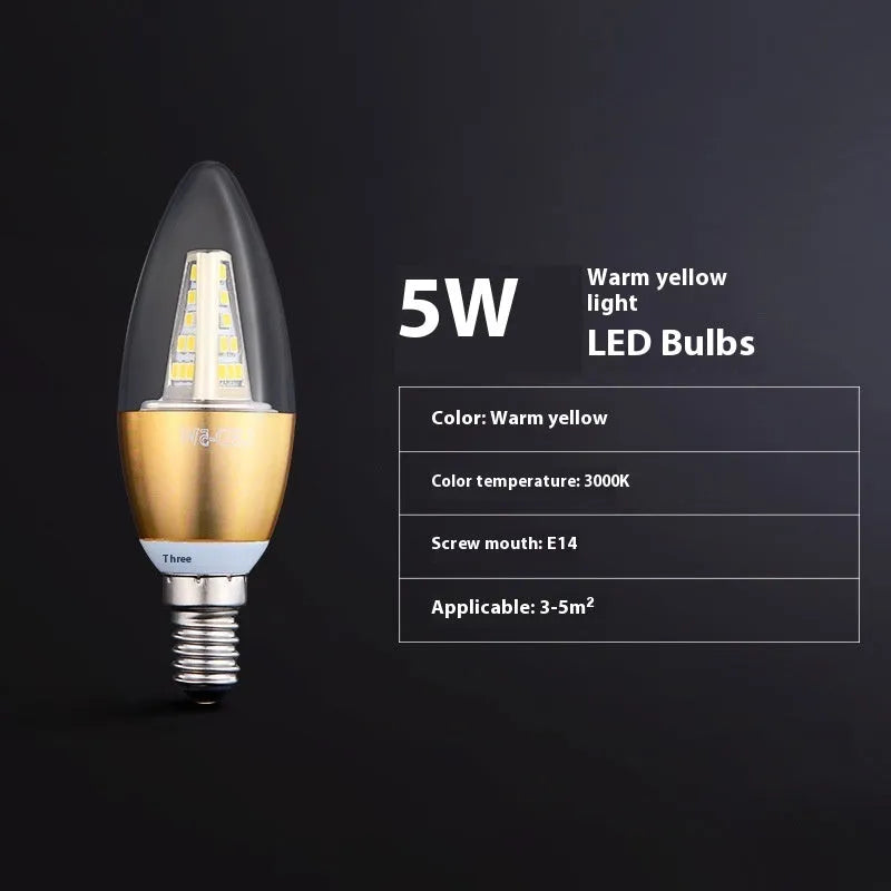 Household E14 E27 LED screw bulb with three colour options and rechargeable lithium battery