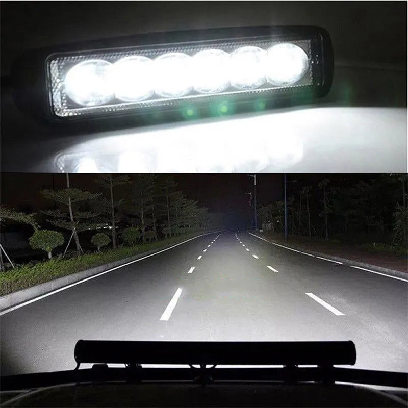 Black die-cast aluminium car auxiliary spotlight with clear lens and bracket.